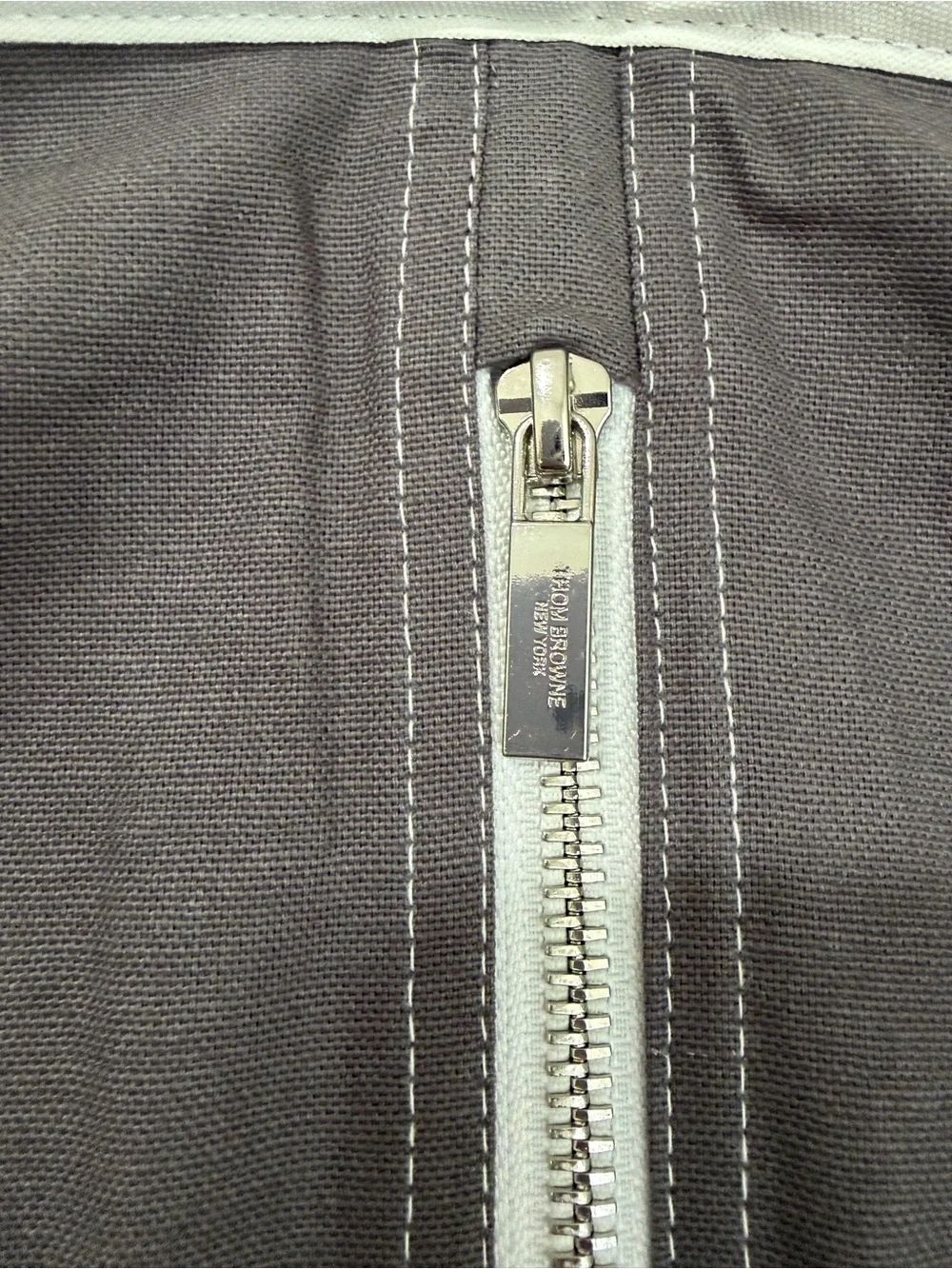 THOM BROWNE Garment Carrier Suit Bag gray Cotton With Logo + Velvet Hanger